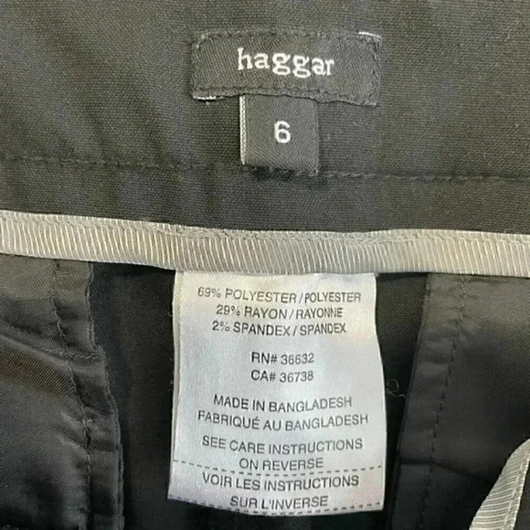 Haggar Black Dress Pants / Trousers / Slacks - Size 6 - Picture 5 of 7